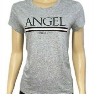 Victorias Secret Angel Logo Short Sleeve T-shirt Top Tee Small Marled
